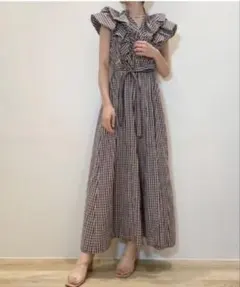 AnMILLE アンミール ギンガムフリルOP ワンピース - メルカリ