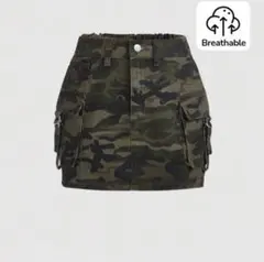 カモフラージュ ミニスカート ポケット付き