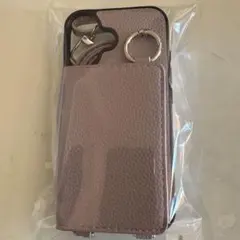 iPhone16mini用ケース ラベンダーストラップ付き