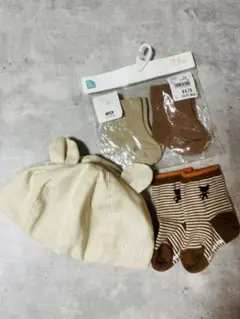 【POLO Baby】くま　帽子　アイボリー　3点セット売り