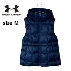 【美品】UNDER ARMOUR COLD GEARフード付ダウンベスト　黒　M