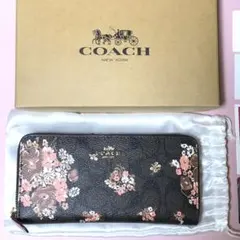 新品未使用❤COACH 長財布 シグネチャー フローラルプリント ピンクのサムネイル