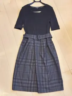 BURBERRY*バーバリーロンドン ドッキングワンピース 切替 チェック 38