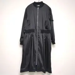I am I in fact ブラック MA-1風 サテンワンピース コート