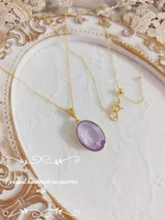 No.1706 スワロフスキー ライラック ネックレス