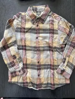 ボンポワン　チェック柄 長袖シャツ