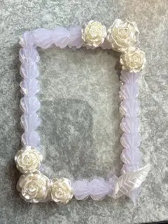 ラメ入り　バラ装飾トレカケース　ホイップデコ　横入れ