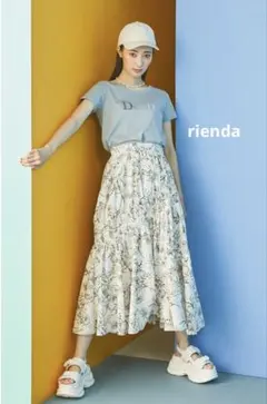 rienda バイアスギャザーフラワーフレアスカート サイズM レディースのサムネイル