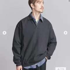 【BEAUTY&YOUTH】ブークレコットン スキッパー ニット ウォッシャブル