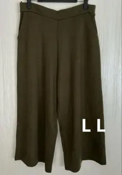 クロップドパンツ オリーブ LLサイズ