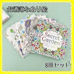 塗り絵セット 8冊 大人 子供 幾何学模様 植物 動物 癒し アート体験 ぬりえのサムネイル