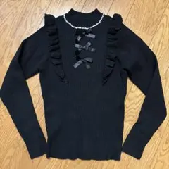 AnkRage ブラックニット セーター フリルのサムネイル