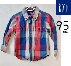 baby GAP チェック柄長袖シャツ 95cm