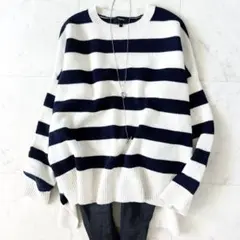 極美品♪セオリー KARENIA カシミヤウール ボーダーニット クルーネック