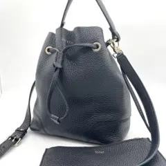 【極美品】フルラ　コスタンザ　2way バッグ　ポーチ　レザー　ブラックのサムネイル