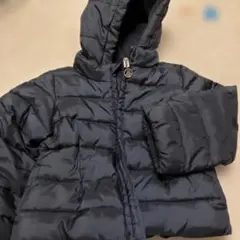 【90】PETIT BATEAU フード付きダウンジャケット ネイビー　女の子