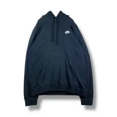 【1009】　NIKE　ワンポイントパーカー　サイズM　ブラック