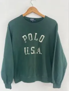 80s Polo by Ralph Lauren グリーンスウェット 染み込み