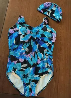 アシックス レディース 水着 キャップ付き 花柄のサムネイル