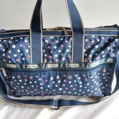 LeSportsac/ボストンバッグ 2WAY ネイビー ドット柄 大容量
