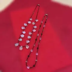 クリスタルビーズ ロングネックレス