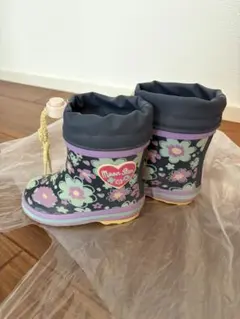 ムーンスター　13cm 長靴　防寒使用　花柄