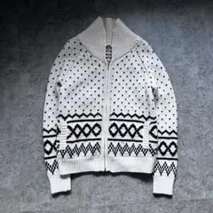 良品【リーバイス】（M）バーズアイ ドライバーズ ジップニット ホワイト系のサムネイル