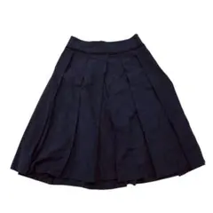 DKNY ボックスプリーツスカート ネイビー（4）コットン・シルク ギャザーのサムネイル