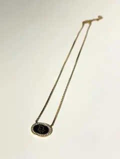 Dior ゴールド オーバル型ペンダント ネックレス