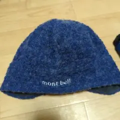 mont bell キッズ用ニット帽 青