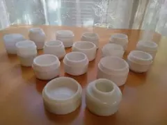 レトロ瓶☆クリーム瓶16個セットB・昭和レトロ・アンティーク・インテリア小物