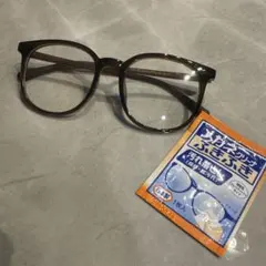 【美品】ブラウン系 伊達メガネ レディース ★オマケ付き★