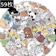 386　ステッカー　お裾分け　フレークシール　海外　防水　韓国　動物　かわいい