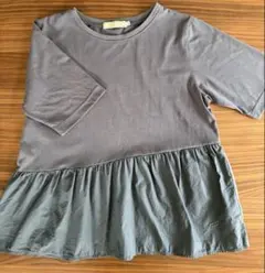CROCODILE 半袖 切り替えTシャツ ペプラム グレー Mのサムネイル