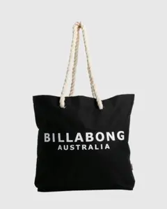 BILLABONG Beach Tote Bag トートバッグ　ビーチバッグ　黒のサムネイル