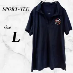 SPORT-TEK 【L】ポロシャツ 黒 J&M TANK LINES ゴルフ