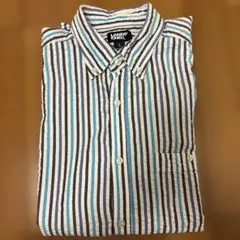 LANDS' END 半袖ストライプシャツ Lサイズのサムネイル