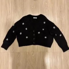 Samansa Mos2 花刺繍 クロップドカーディガン