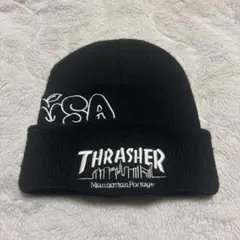 THRASHER 黒　ニット帽