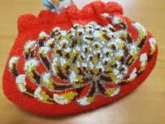 昭和レトロ　総ビーズ　がま口ポーチ　和洋装