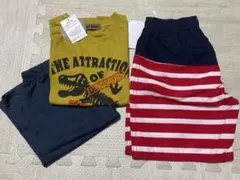新品　110センチ　パジャマ　水着　半袖　恐竜　Tシャツ　ハーフパンツ