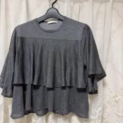 qualite 半袖 ラメフリル ニットのサムネイル