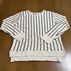 earth music ecology ボーダー セーター 長袖 白黒