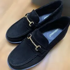 Caminando ブラックスエード 厚底ローファー 5