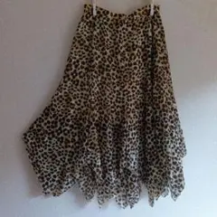 社交ダンス　ラテンスカート豹柄