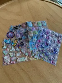 モンチッチおぱんちゅうさぎサンリオ ケアベアうるちゅるぷくぷくシール まとめ売り