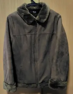 ブラウン ムートン風 スウェード調 ジャケット コート