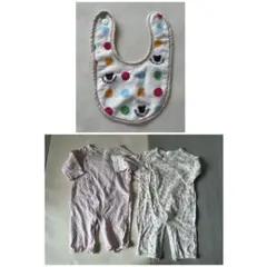 ロンパース2点とミキハウスのビブセット