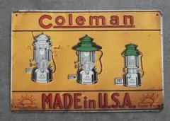 C③送料込み※新品/レトロブリキ看板/アンティーク Coleman 1枚