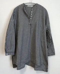 サンバレー　チェックバンドカラーチュニック